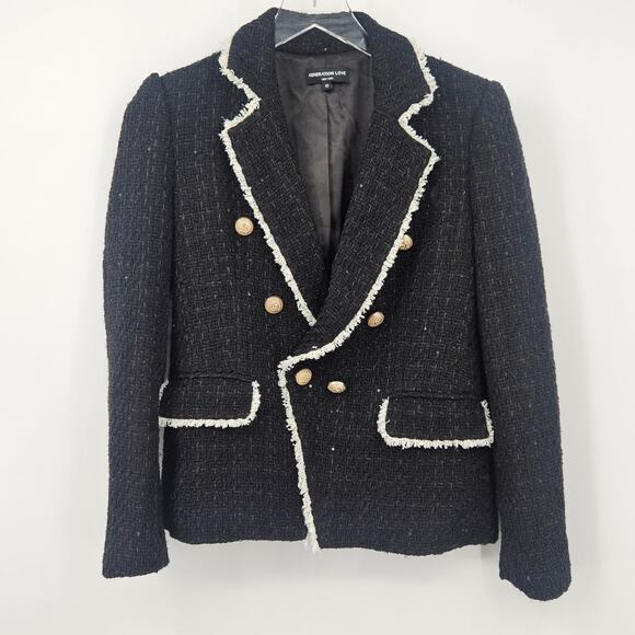 Generation Love‎ Lila Contrast Tweet Blazer in Black/Cream XS - Picture 3 of 10